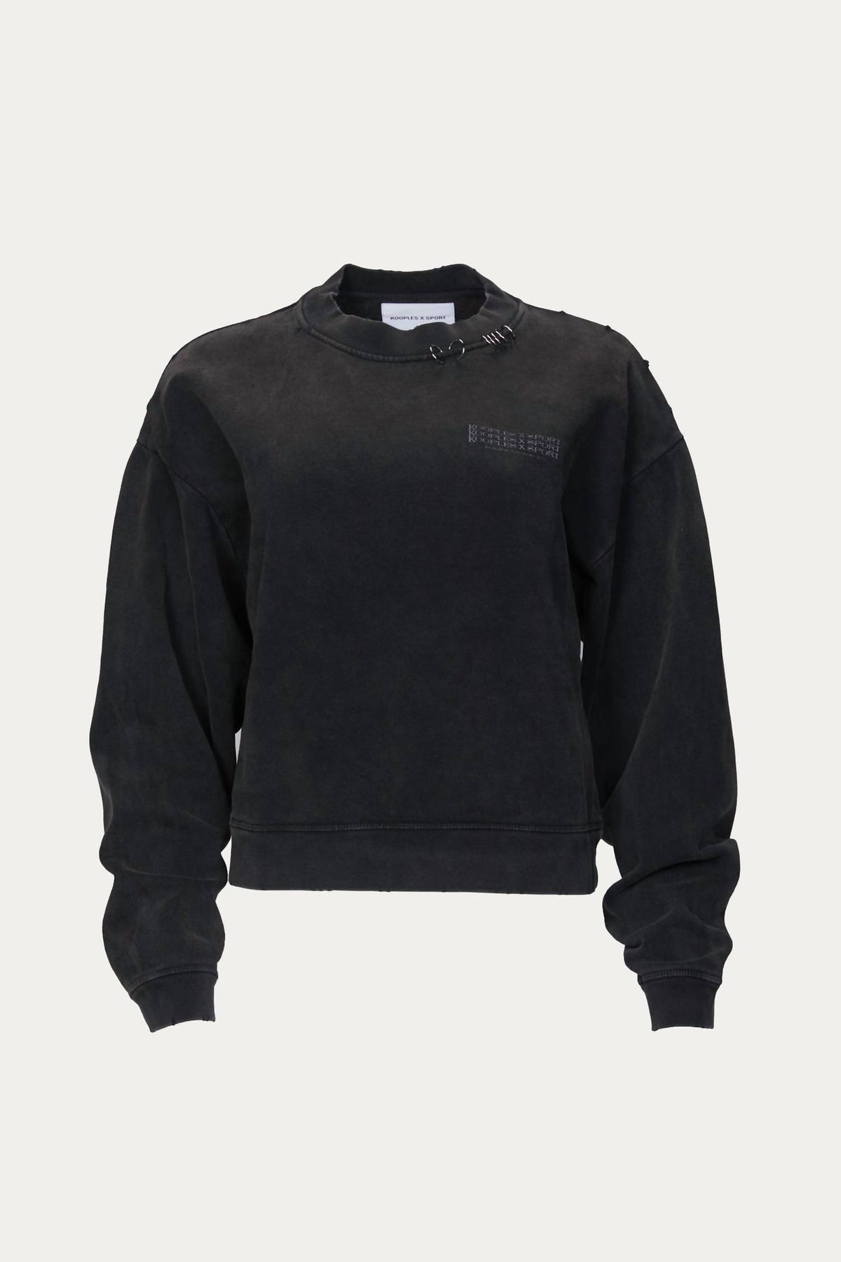 SWEATSHIRT WITH PRINT AND PIERCING