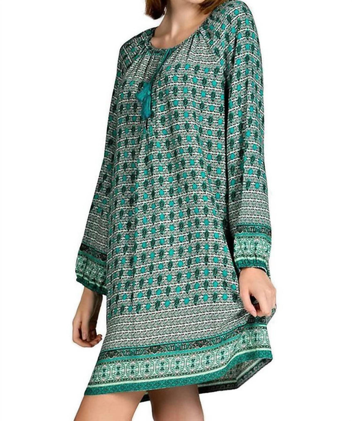 Kori - Border Print Shift Mini Dress