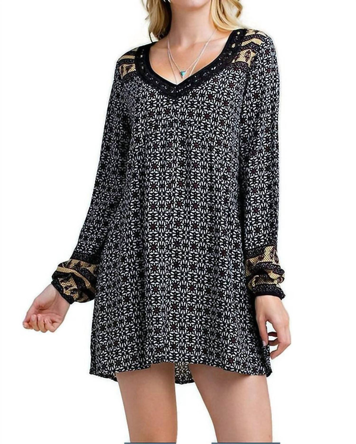 Kori - Border Print Swing Dress