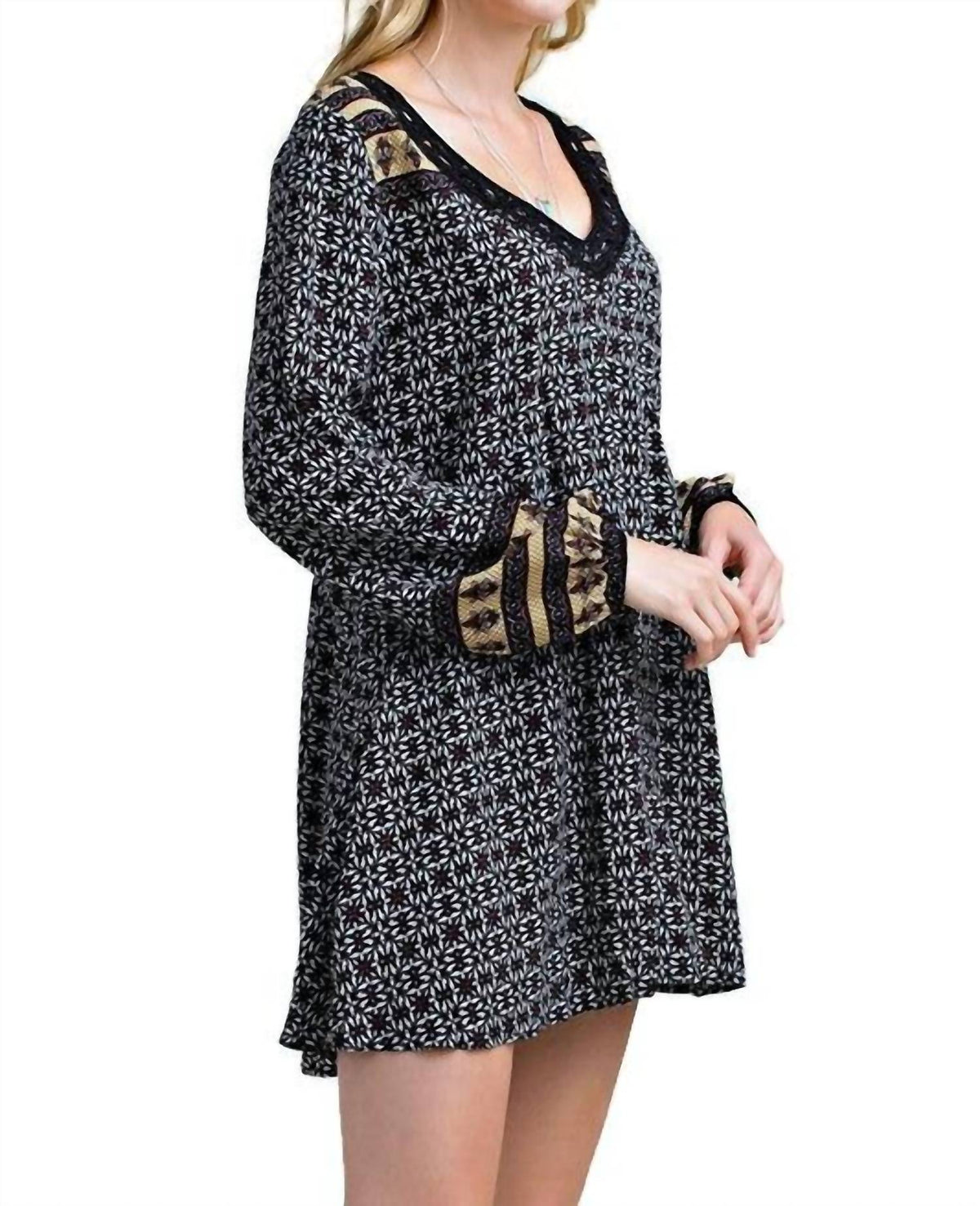 Kori - Border Print Swing Dress