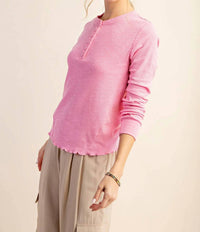 Kori - Ribbed Henley Top
