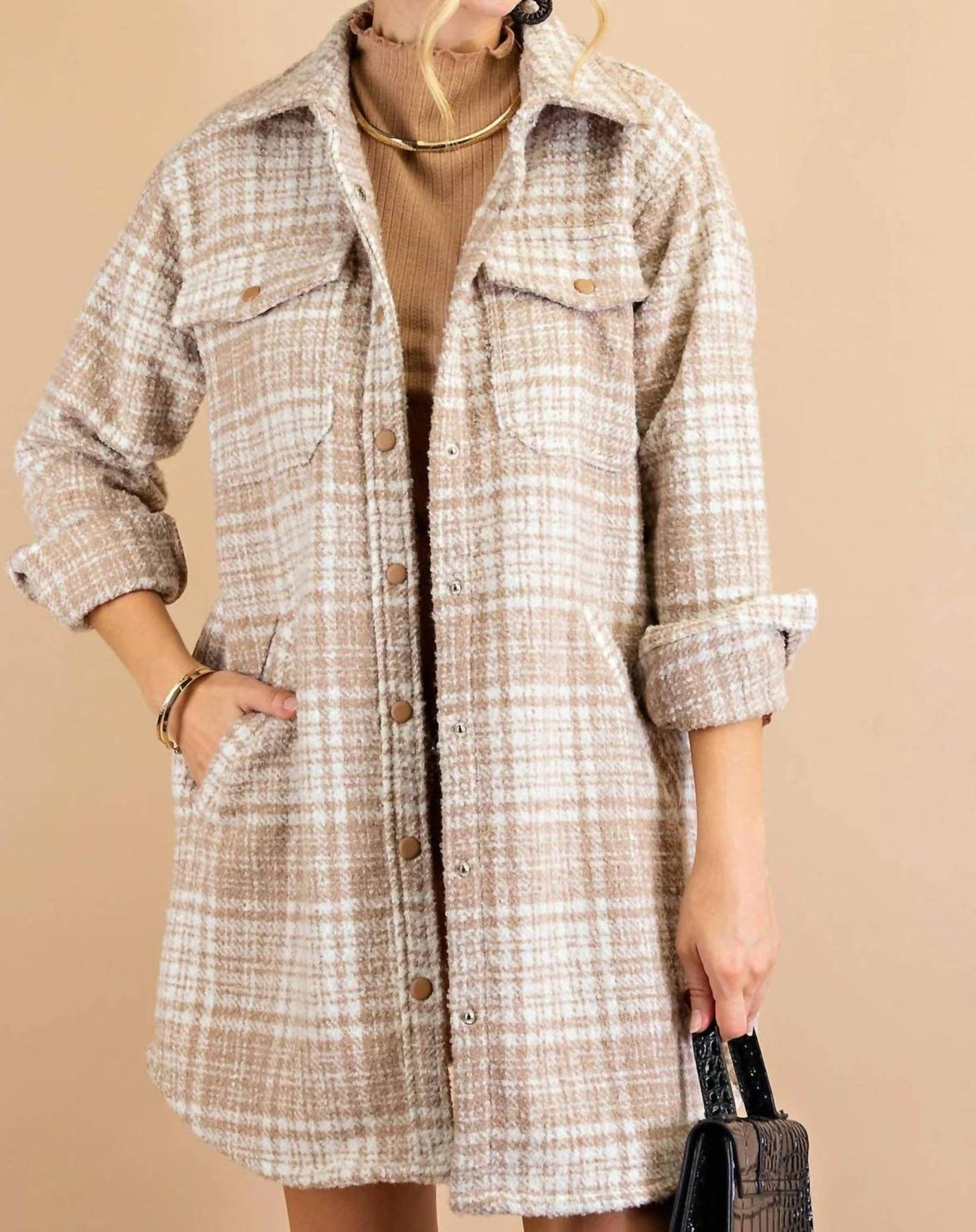 Kori - Textured Plaid Jacket
