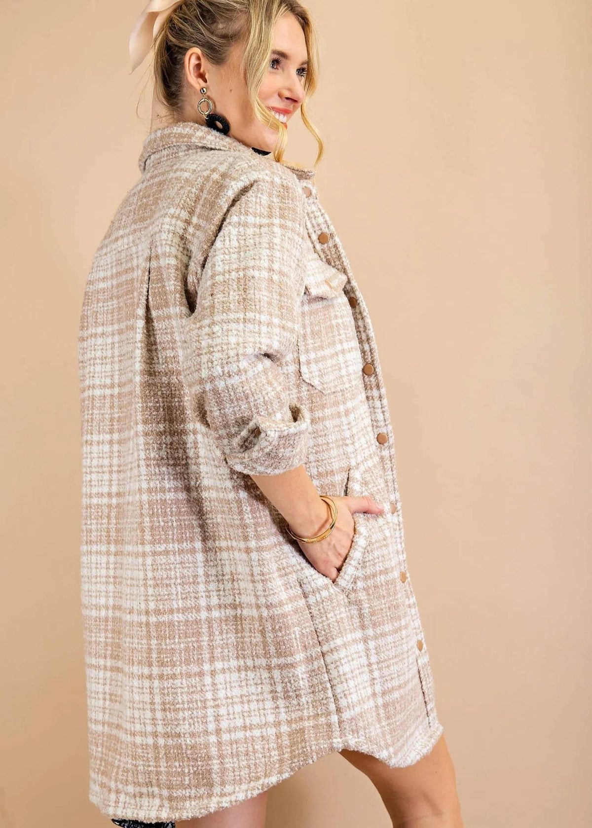 Kori - Textured Plaid Jacket