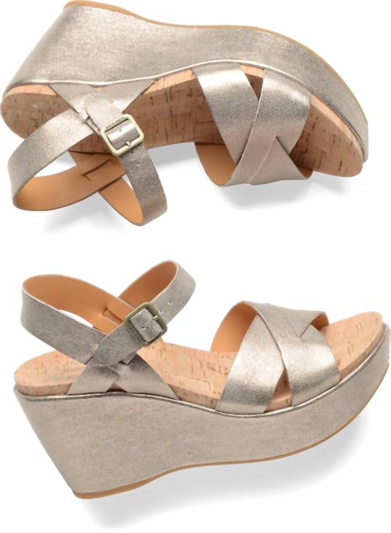 Kork - Ease - Women's Ava 2.0 Wedge Sandal - gold - leather - sandals