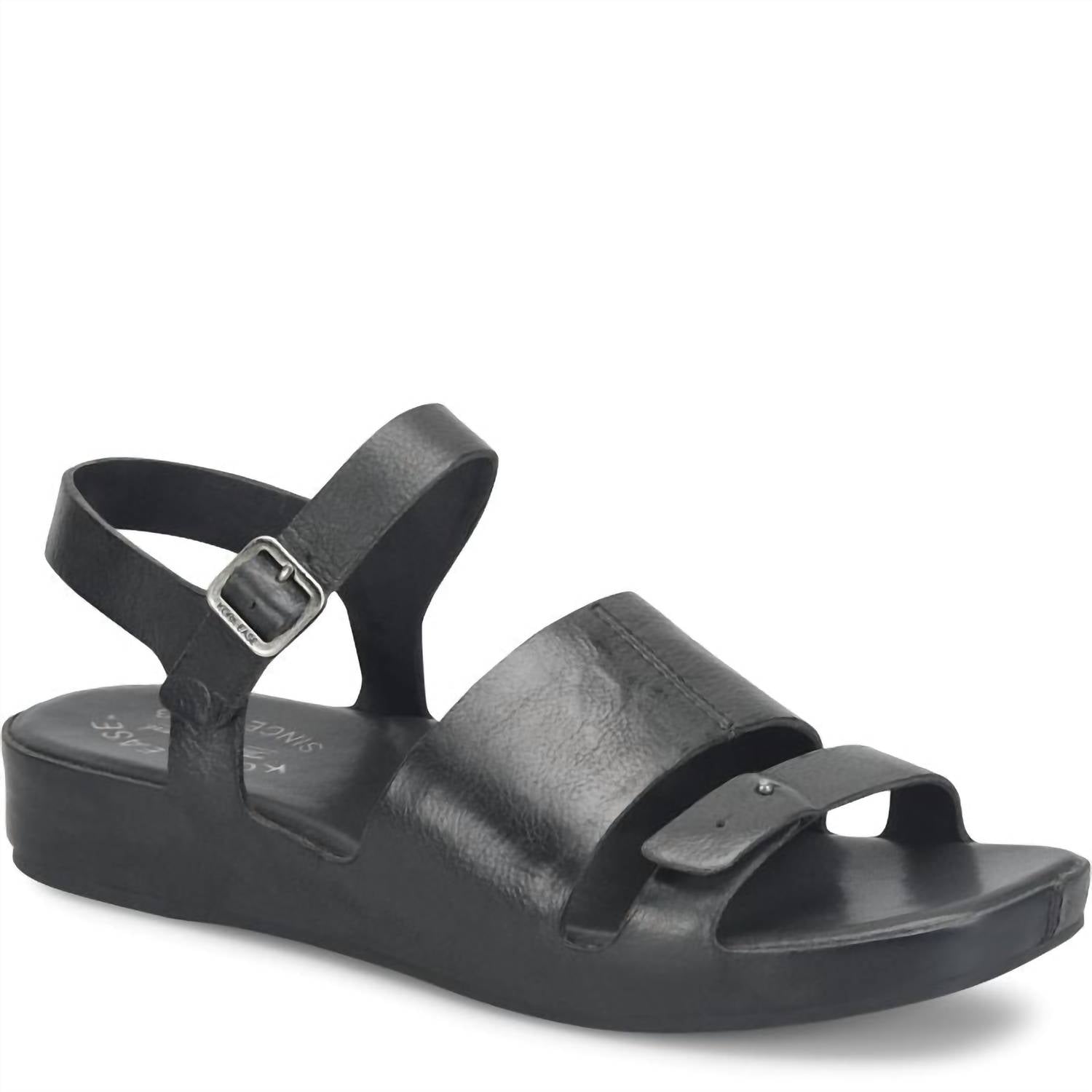 Kork - Ease - Women's Mona Sandal - black - leather - sandals