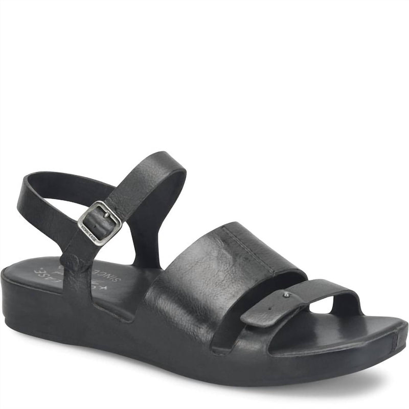 Kork - Ease - Women's Mona Sandal - black - leather - sandals