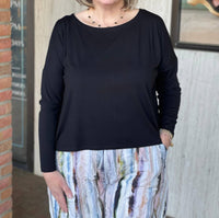 Kozan - Dasha Long Sleeve Top - black - clothing - lyocell