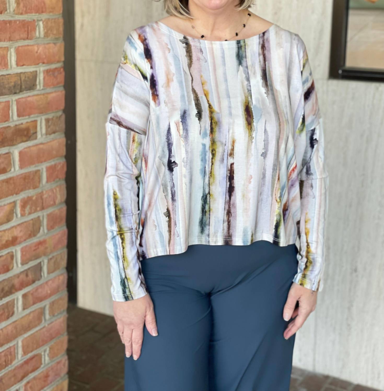 Kozan - Dasha Long Sleeve Top - clothing - lyocell - patterned