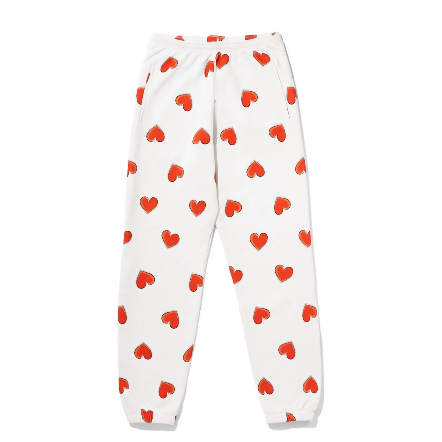 Kule - Multi Heart Sweatpants - beige - clothing - cotton
