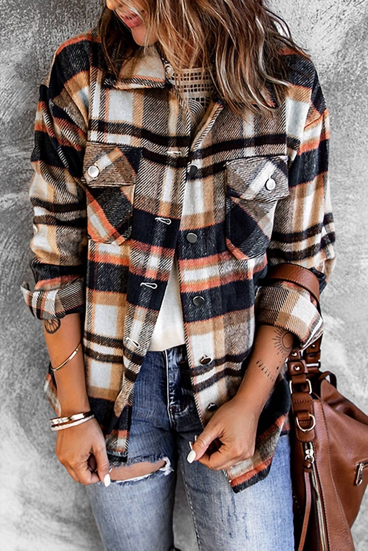 Kustom Kreations Goods - Multicolor Plaid Casual Button Up Jacket