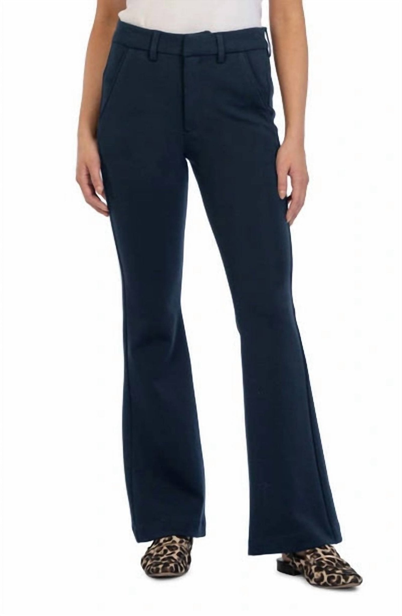 Kut From The Kloth - Ana High Rise Fab Ab Flare Trousers - blue - clothing - pants
