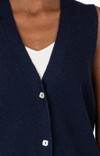 Kut From The Kloth - Avalon Cardigan Sweater Vest - blue - clothing - jackets