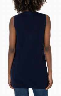 Kut From The Kloth - Avalon Cardigan Sweater Vest - blue - clothing - jackets