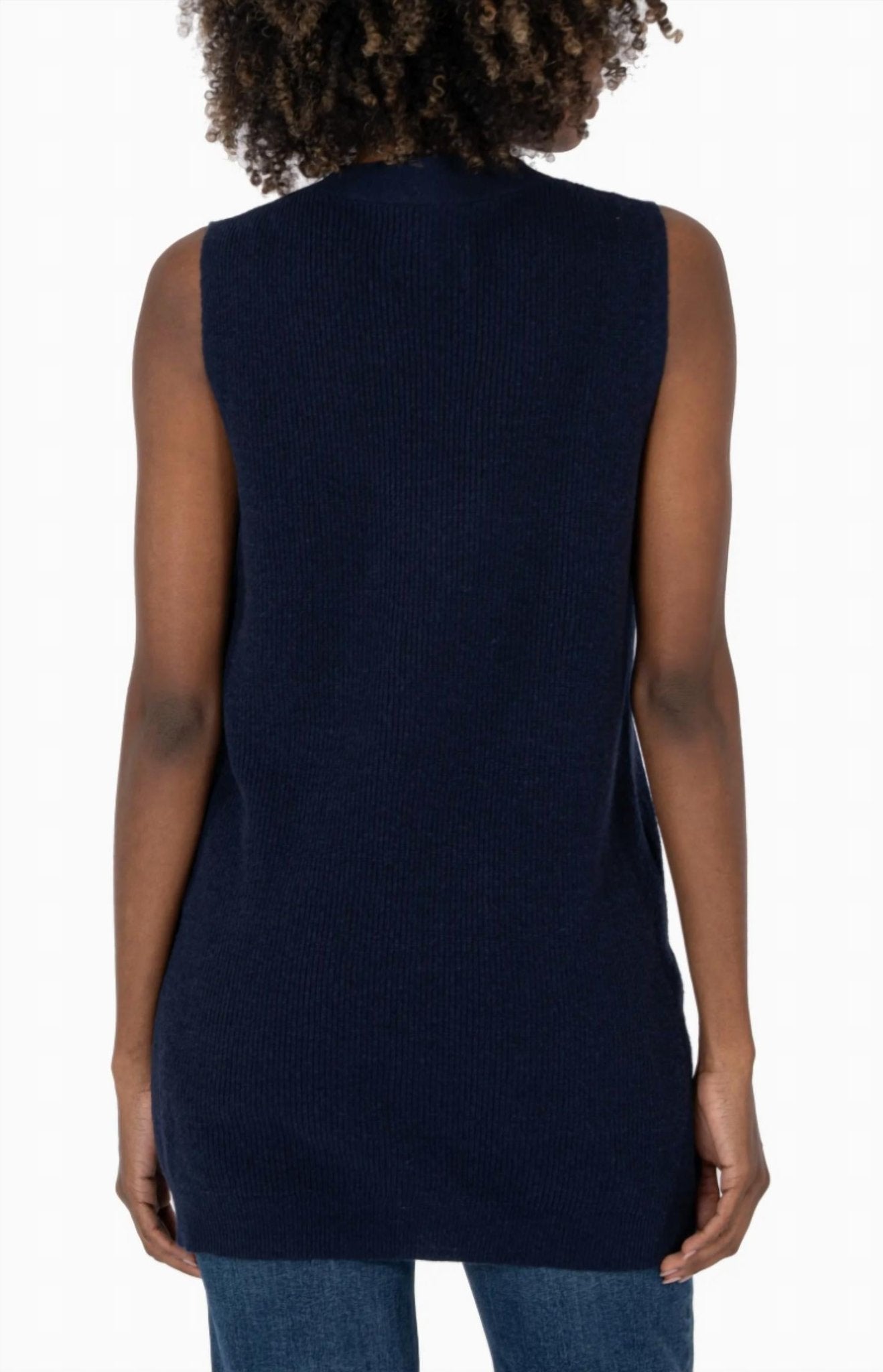 Kut From The Kloth - Avalon Cardigan Sweater Vest - blue - clothing - jackets