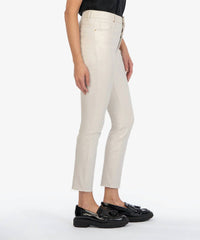Kut From The Kloth - Charlize Coated High Rise Cigarette Leg Jeans - beige - clothing - cotton - blend