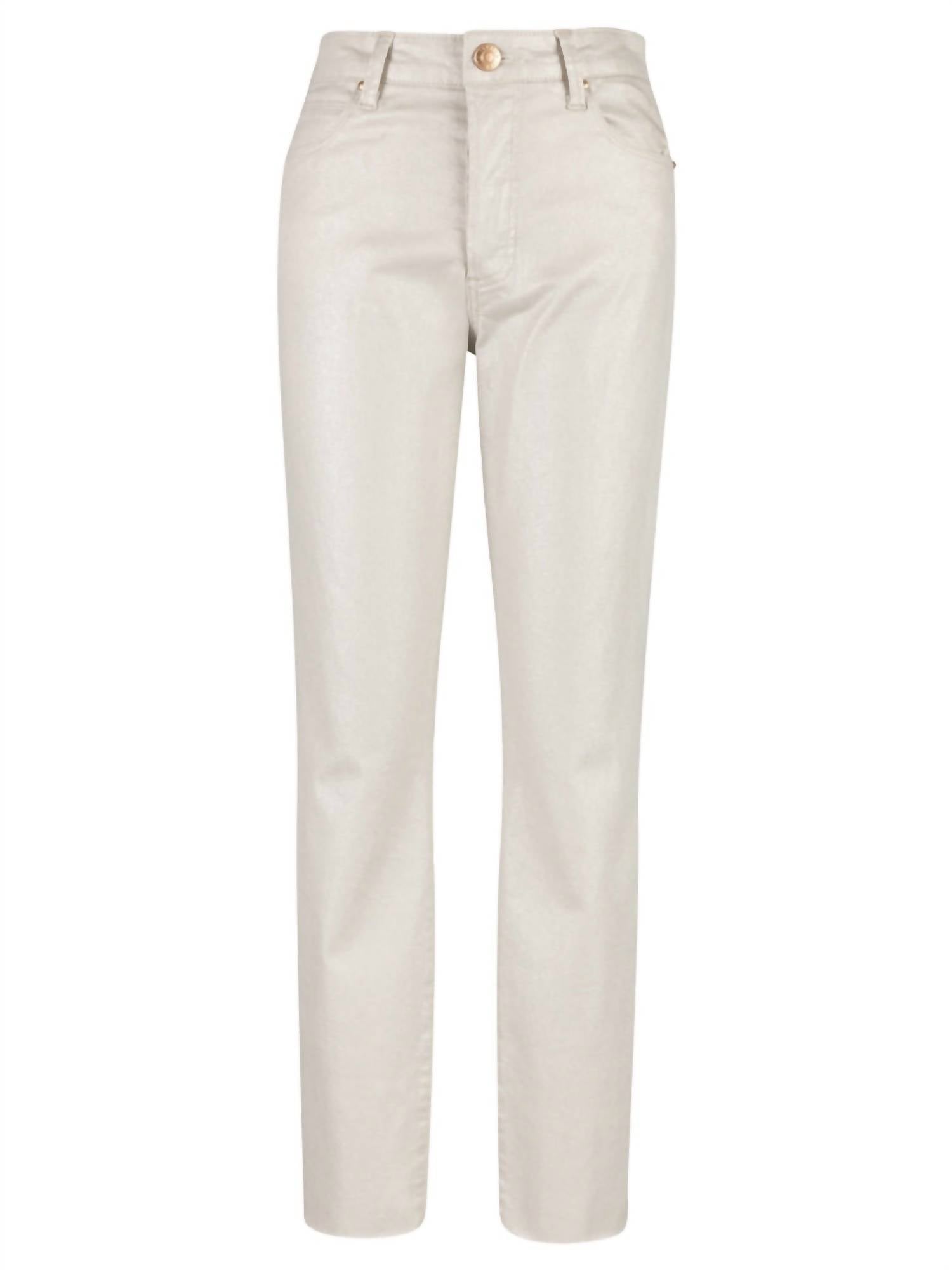 Kut From The Kloth - Charlize Coated High Rise Cigarette Leg Jeans - beige - clothing - cotton - blend