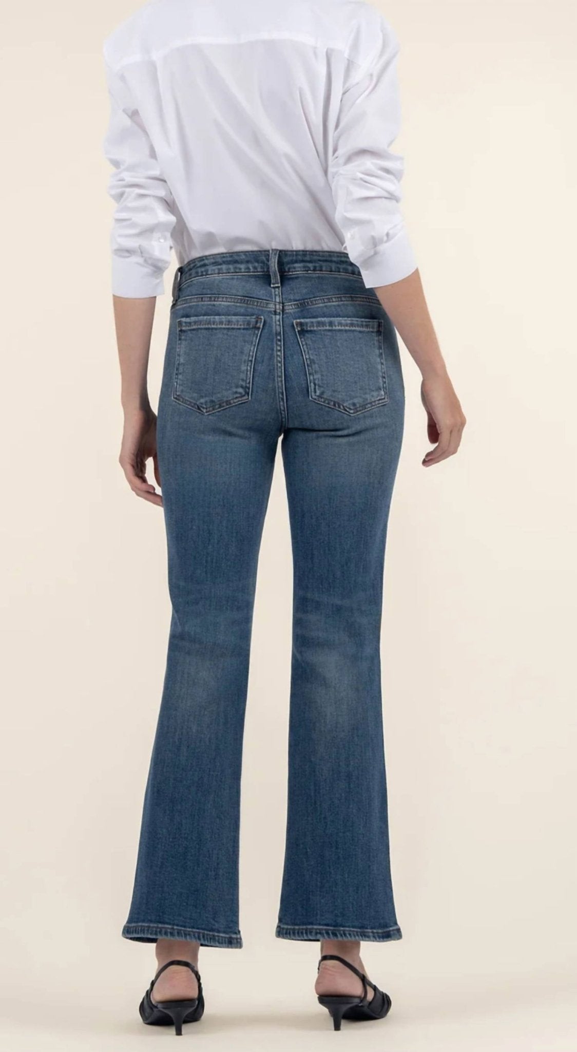 Kut From The Kloth - Kelsey Ankle Slash Pocket Flare Jeans - blue - clothing - cotton - blend