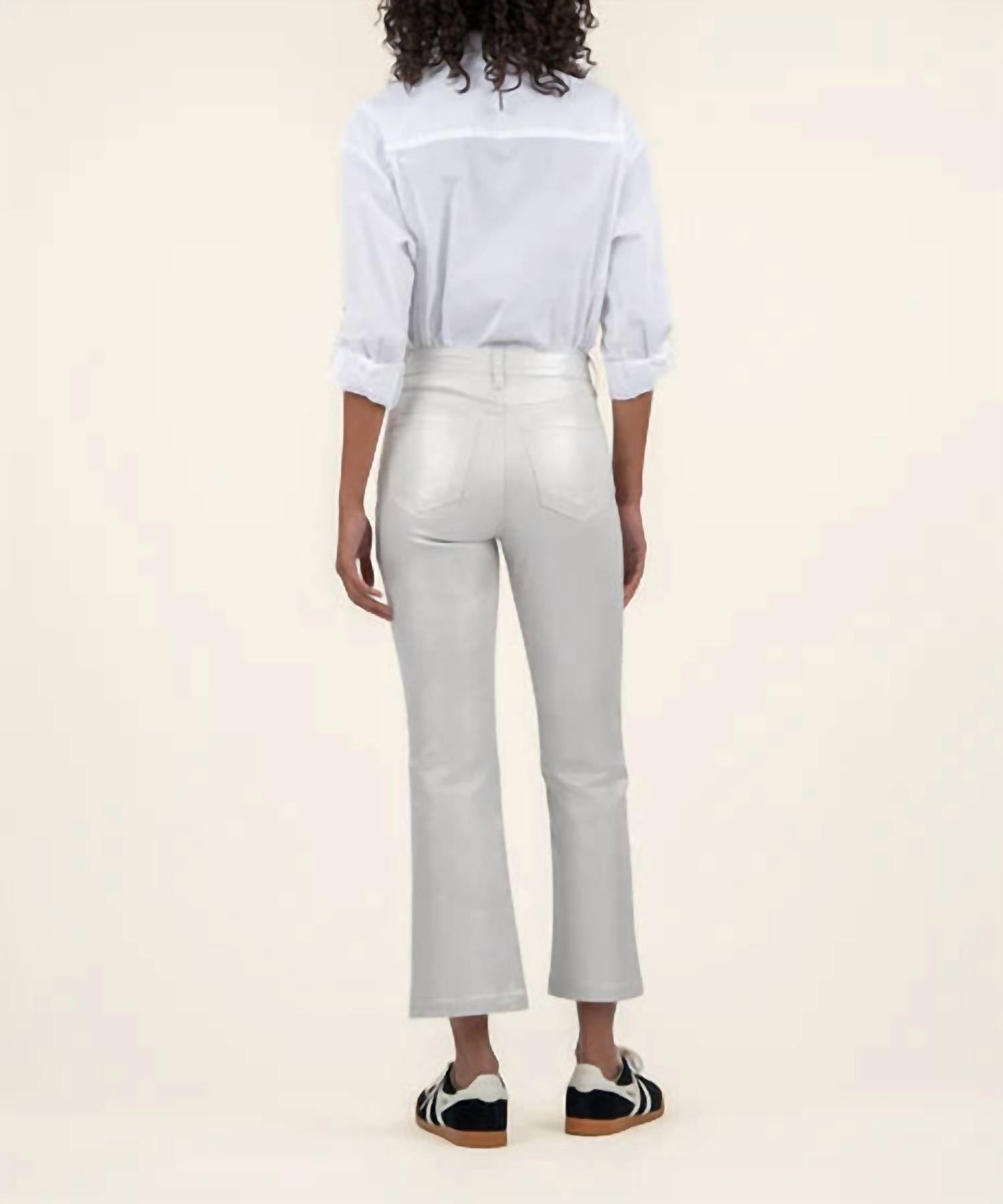 Kut From The Kloth - Kelsey Coated High Rise Fab Ab Ankle Flare Jeans - ankle - clothing - cotton - blend
