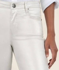 Kut From The Kloth - Kelsey Coated High Rise Fab Ab Ankle Flare Jeans - ankle - clothing - cotton - blend