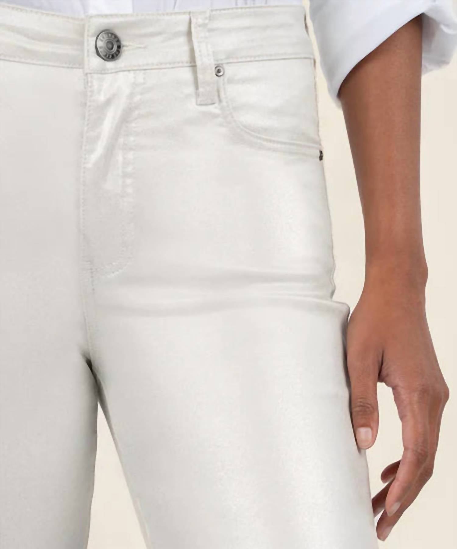 Kut From The Kloth - Kelsey Coated High Rise Fab Ab Ankle Flare Jeans - ankle - clothing - cotton - blend