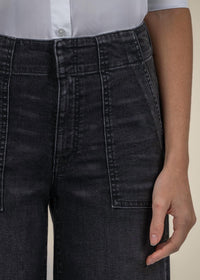 Kut From The Kloth - Meg High Rise Wide Leg Jean - black - clothing - cotton - blend