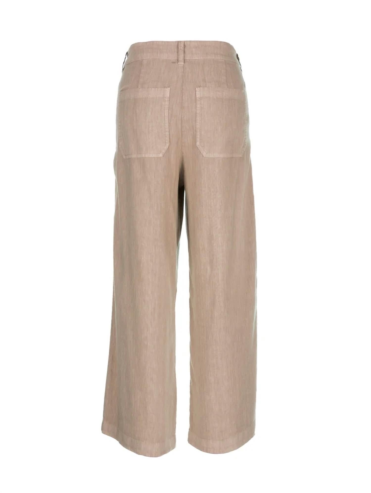 Kut From The Kloth - Topaz Linen High Rise Wide Leg Pants - brown - clothing - linen - blend