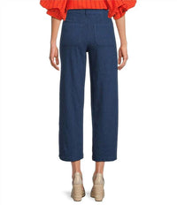 Kut From The Kloth - Topaz Linen High Rise Wide Leg Pants - blue - clothing - linen - blend
