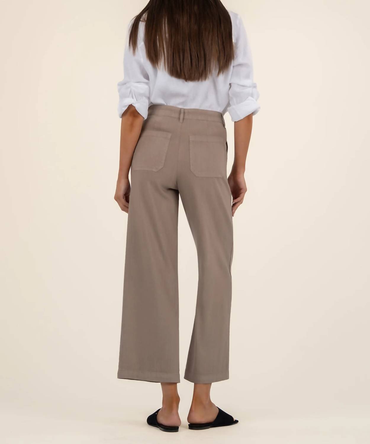 Kut From The Kloth - Topaz Linen High Rise Wide Leg Pants - brown - clothing - linen - blend