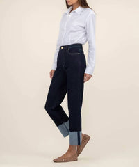 Kut From The Kloth - Women's Fay High Rise Straight Leg - blue - clothing - cotton