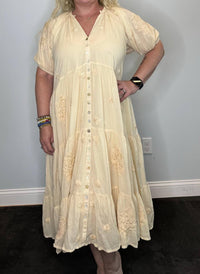 Kyla Seo - Posie Dress - beige - clothing - cotton