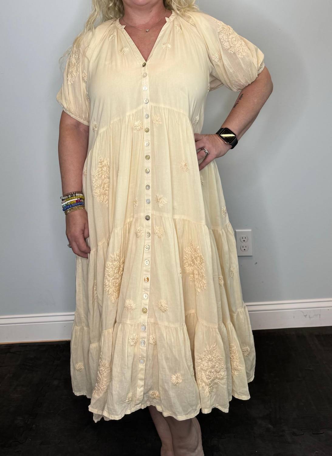 Kyla Seo - Posie Dress - beige - clothing - cotton