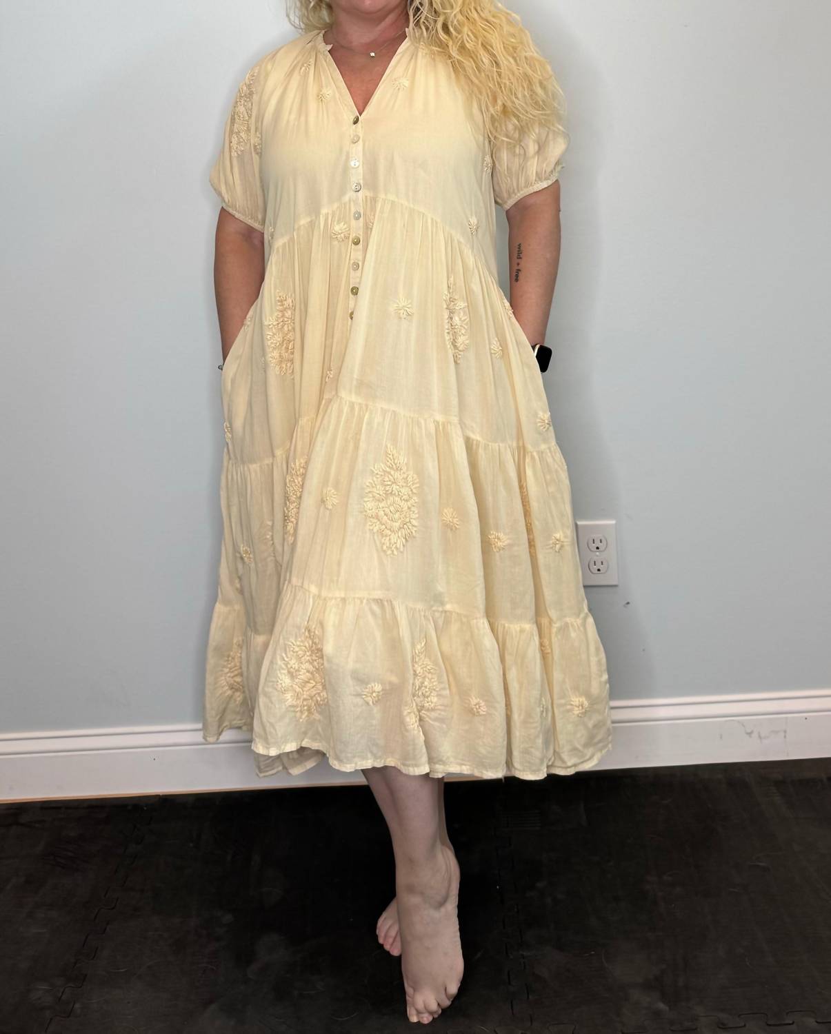Kyla Seo - Posie Dress - beige - clothing - cotton