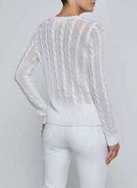 L'Agence - Preston Cable V-neck Sweater