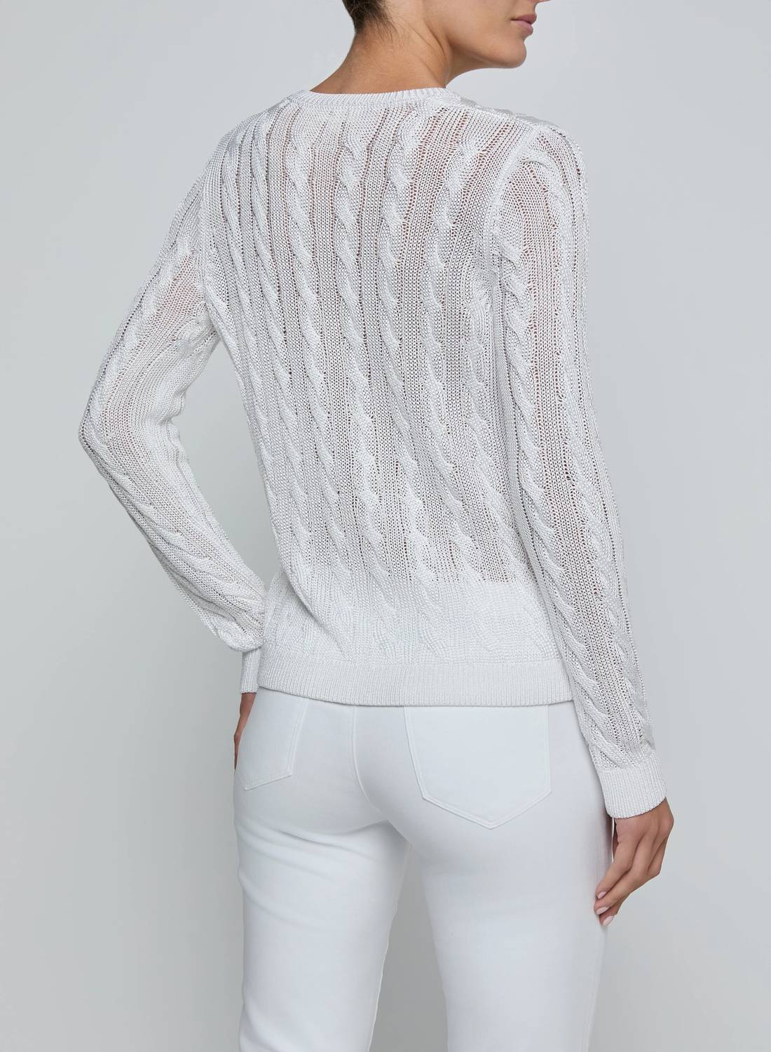 L'Agence - Preston Cable V-neck Sweater
