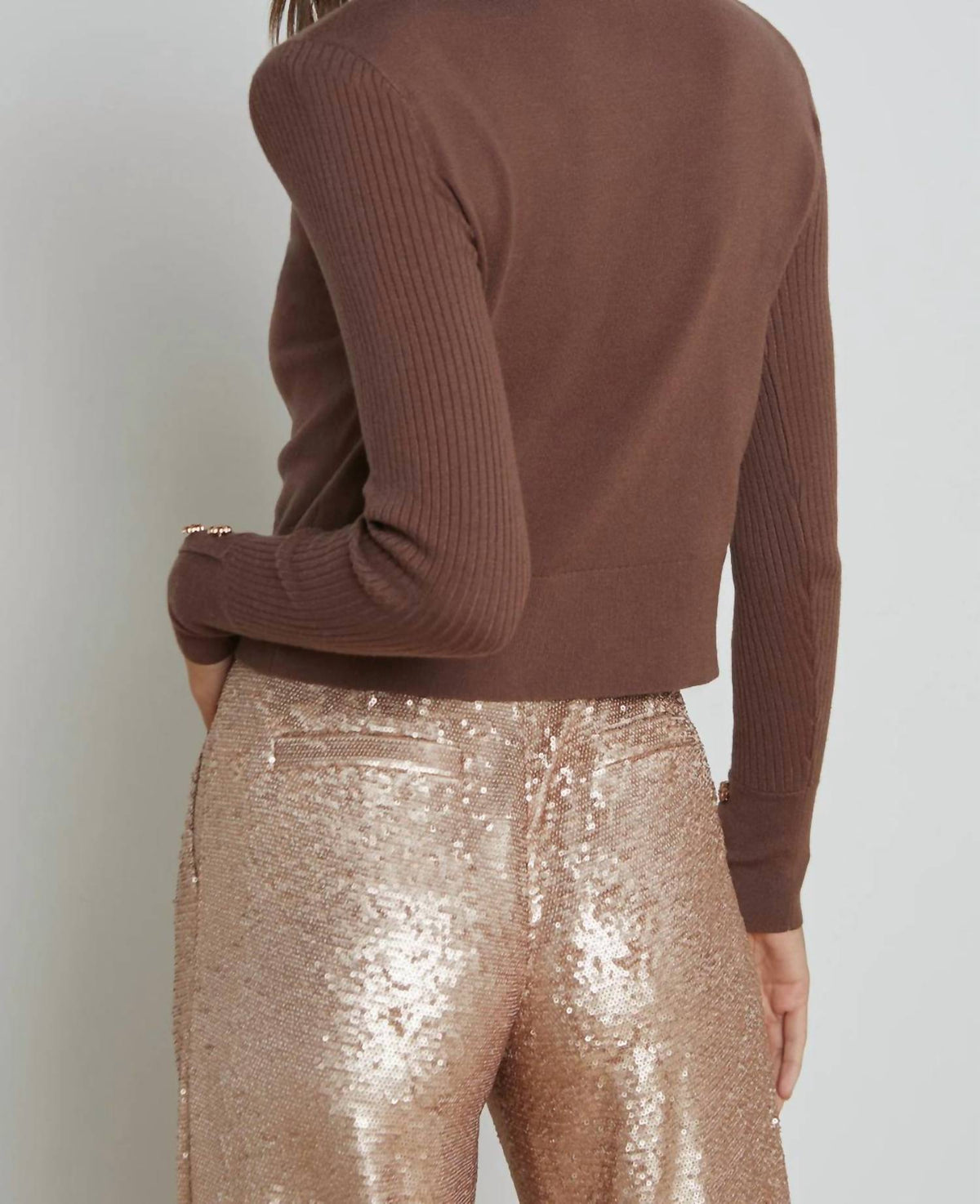 L'Agence - Sky Button Detail Cropped Top