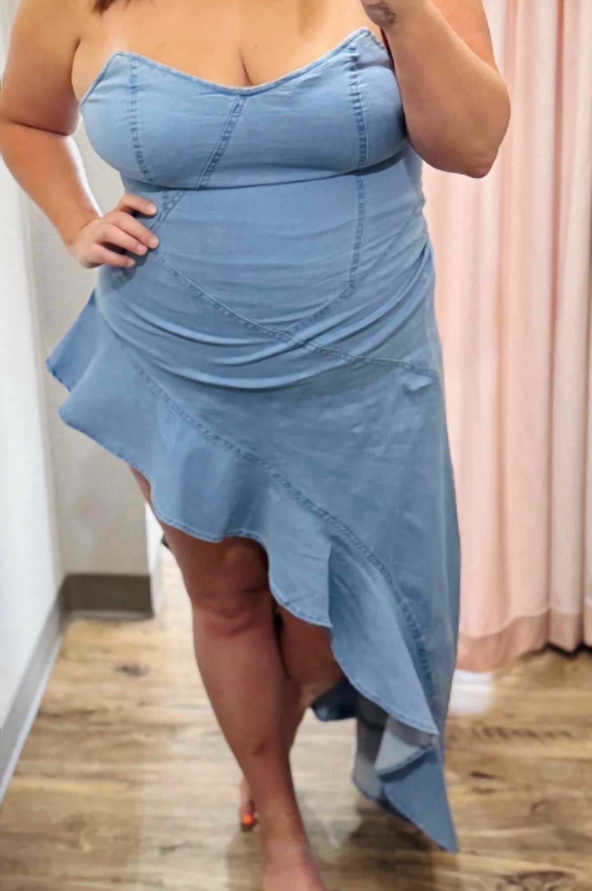 L&B - Strapless Denim Dress