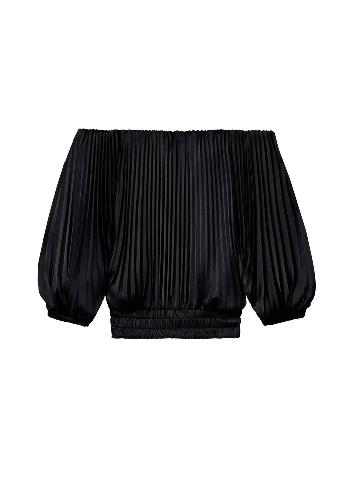 A.L.C. - Sienna Satin Pleated Off Shoulder Top