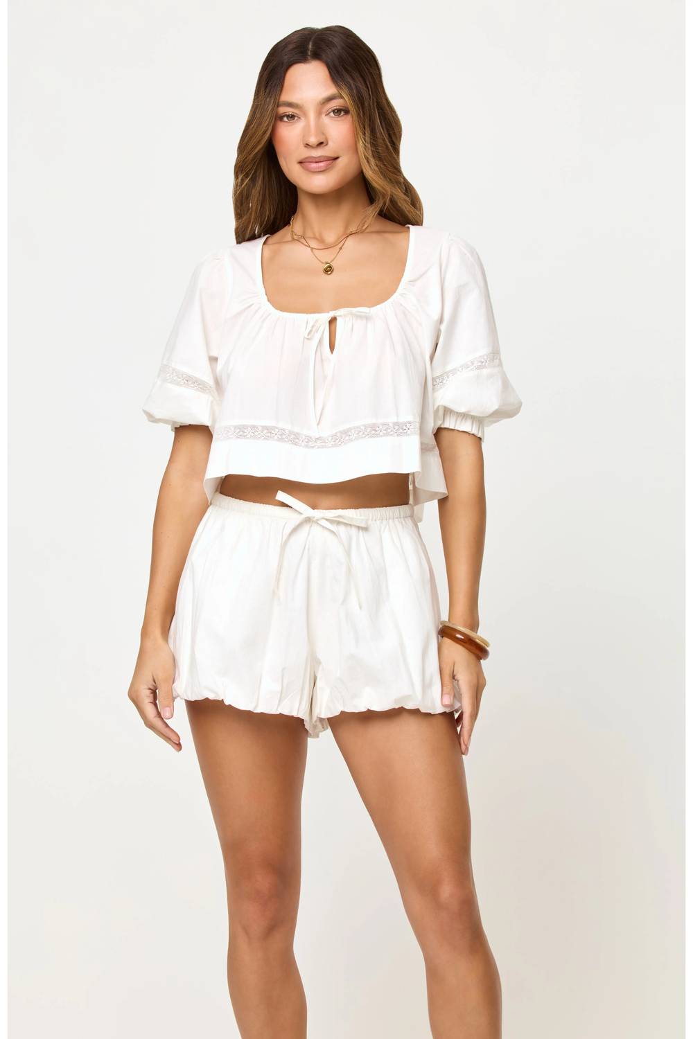 L*Space - Lucie Sheer Lace Trim Top