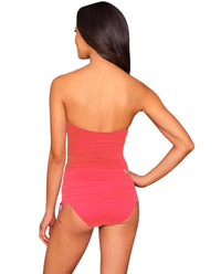 La Blanca - Twist Front Bandeau Side Adjustable One Piece Swimsuit - bikinis - clothing - nylon - blend