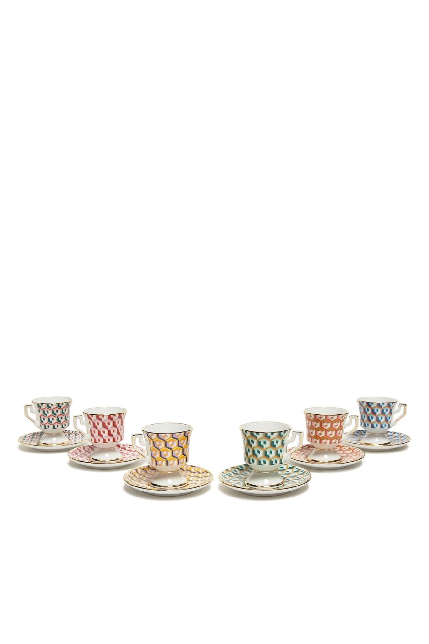 La Doublej - Cubi Mix Espresso Cup Set of 6 - dining - drinkware - home