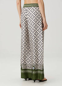 La Doublej - Floral Silk Palazzo Pant - clothing - floral - green