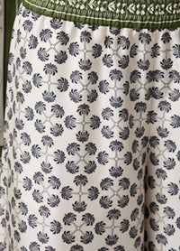 La Doublej - Floral Silk Palazzo Pant - clothing - floral - green