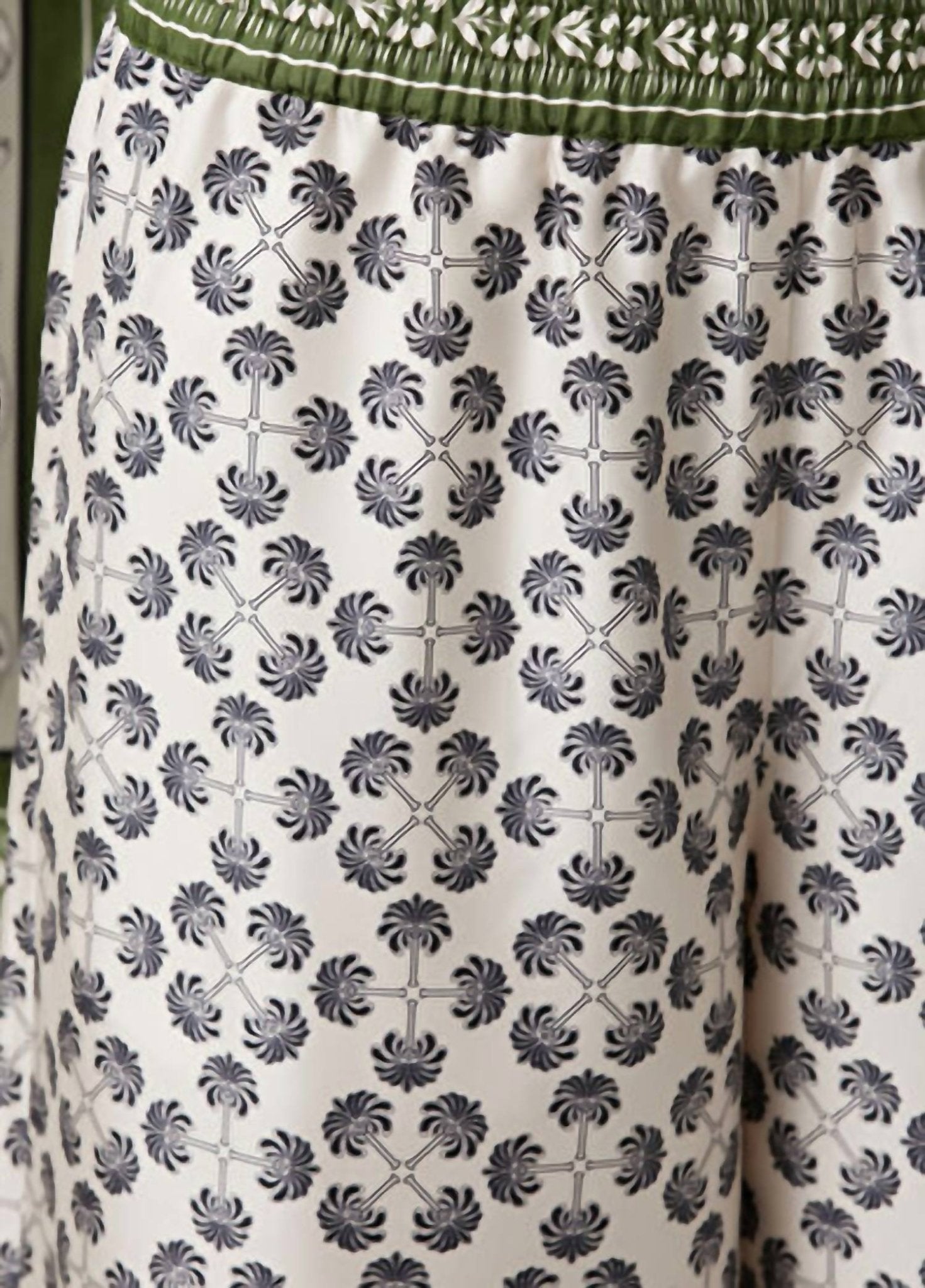 La Doublej - Floral Silk Palazzo Pant - clothing - floral - green