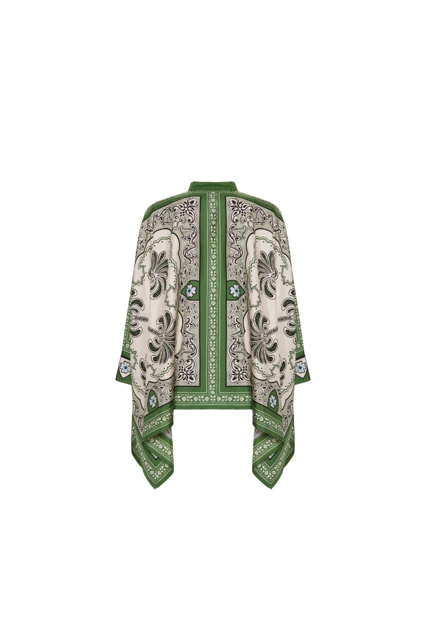 La Doublej - Floral Silk Shirt - button - down - shirts - clothing - green