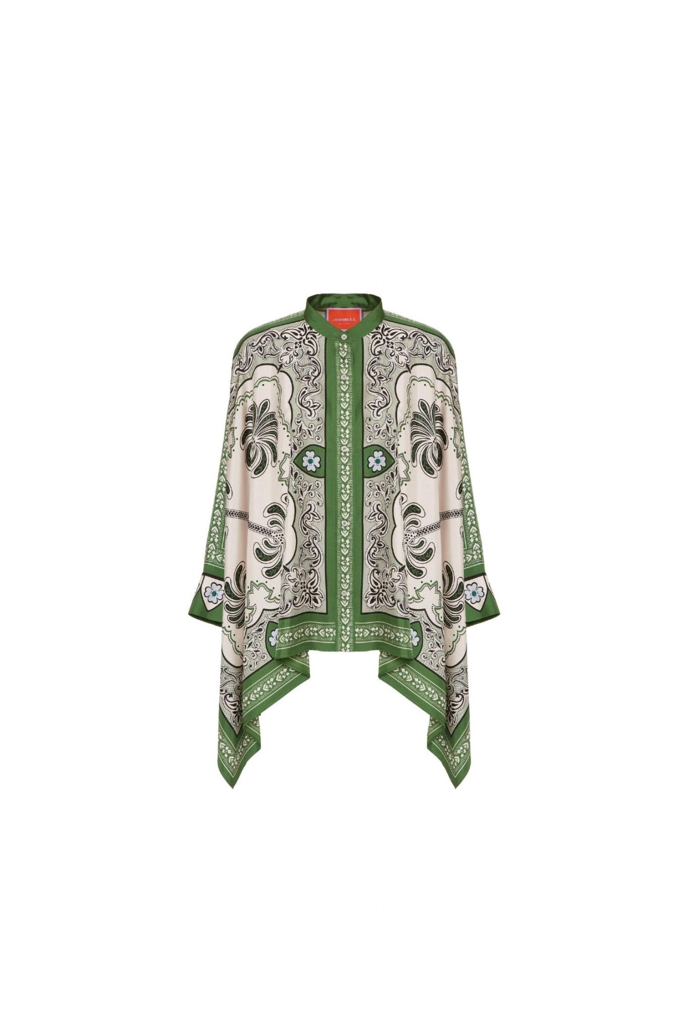 La Doublej - Floral Silk Shirt - button - down - shirts - clothing - green