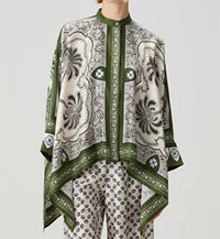 La Doublej - Floral Silk Shirt - button - down - shirts - clothing - green