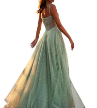 La Femme - A - line Large Rhinestones Prom Dress - clothing - dresses - green