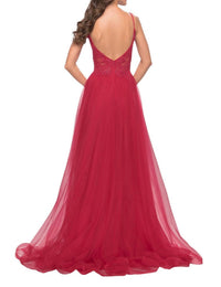 La Femme - A - line Tulle Lace Prom Dress - clothing - dresses - patterned