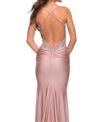 La Femme - Attractive Ruched Jersey Skirt Prom Dress - clothing - dresses - lace