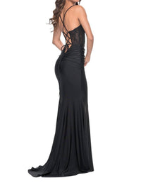 La Femme - Bustier Style Boning Stylish Prom Dress - black - clothing - dresses